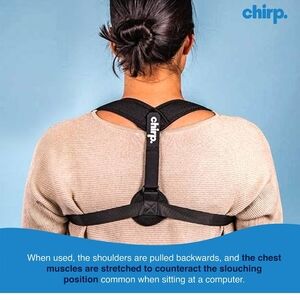 Chirp Unisec Black Posture Corrector, one sz